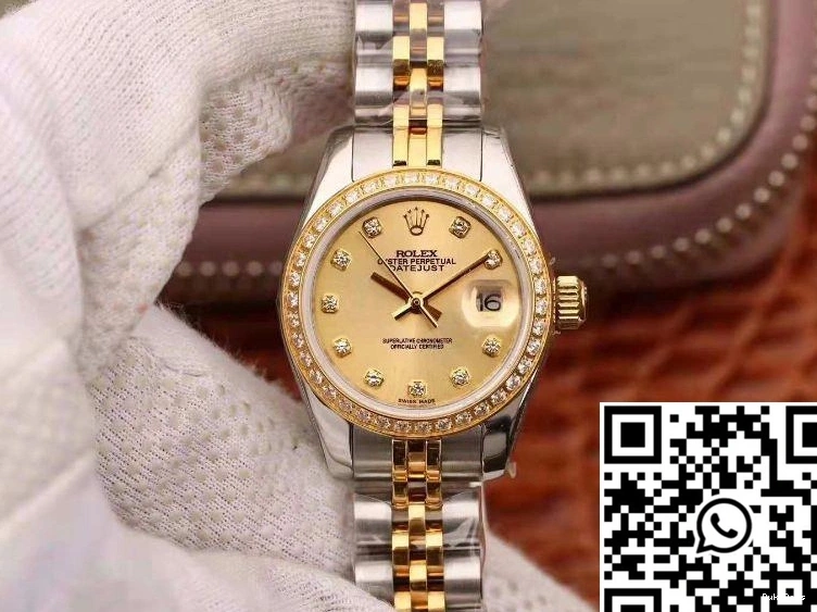Gold Dial 28mm Gold 18K Datejust Lady Plating Rolex 1202